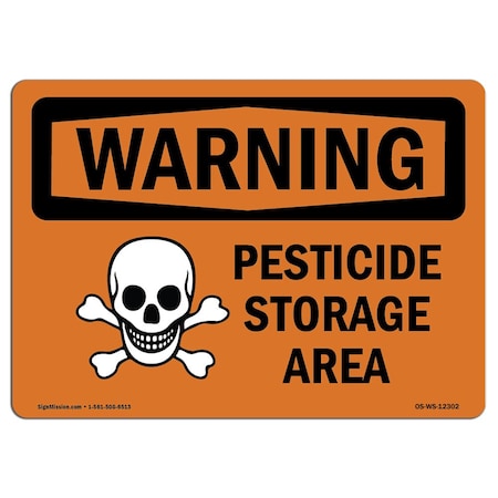 Signmission Safety Sign, OSHA WARNING, 3.5" Height, Pesticide Storage Area, Landscape, 10PK OS-WS-D-35-L-12302-10PK